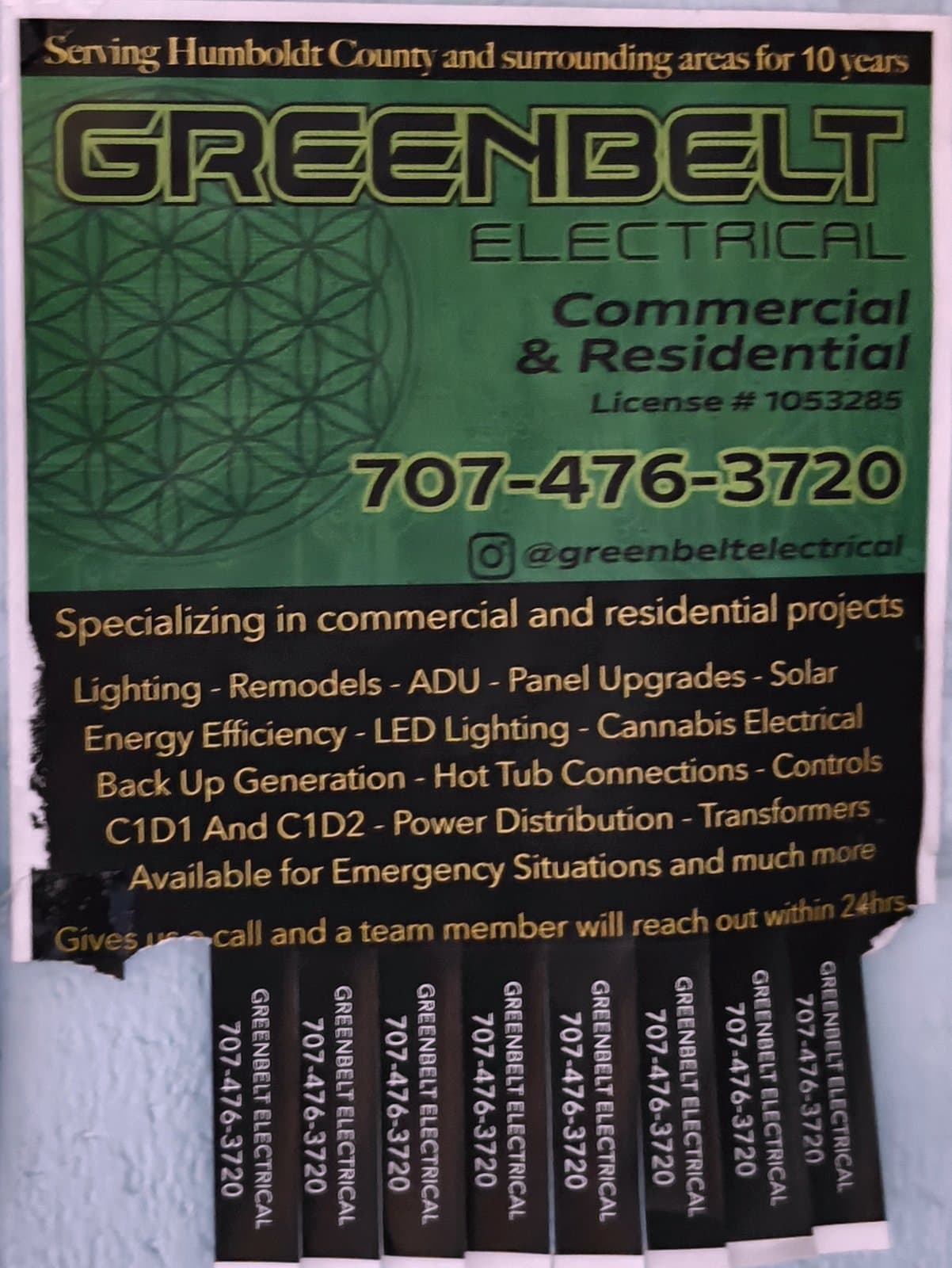 Flyer for Greenbelt Electrical