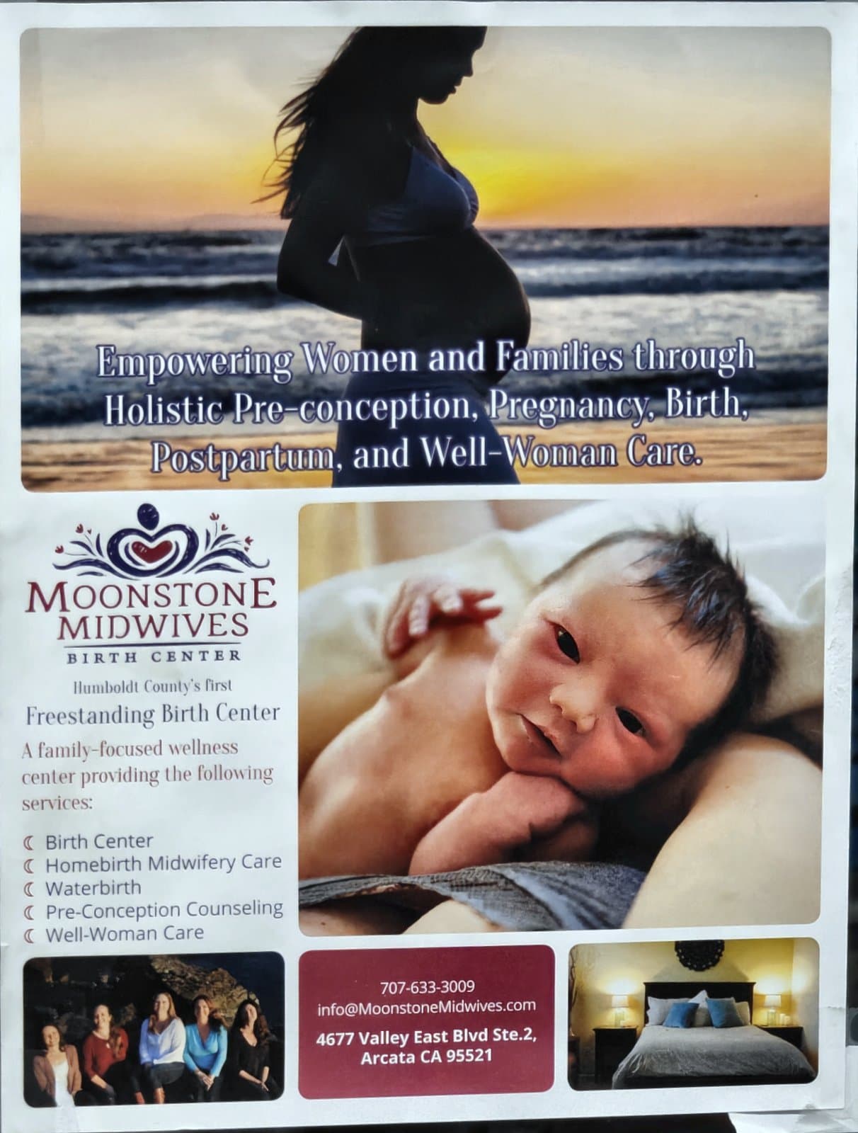 Flyer for Moonstone Midwives Birth Center