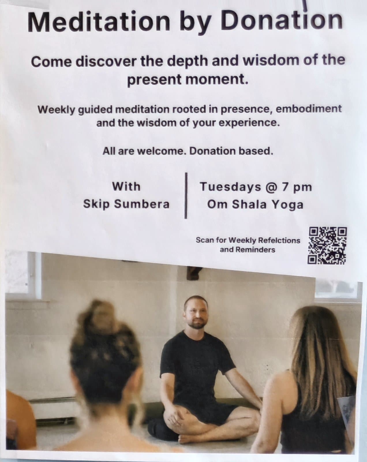 Flyer for Meditation by Donation
