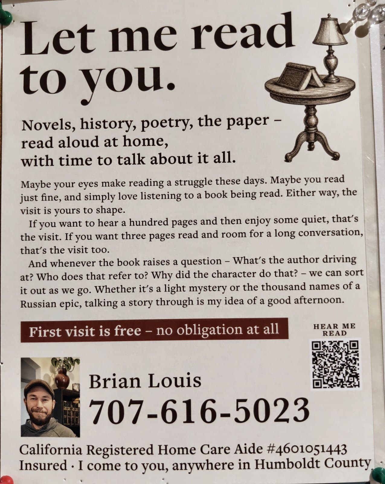 Flyer for Let me read to you.