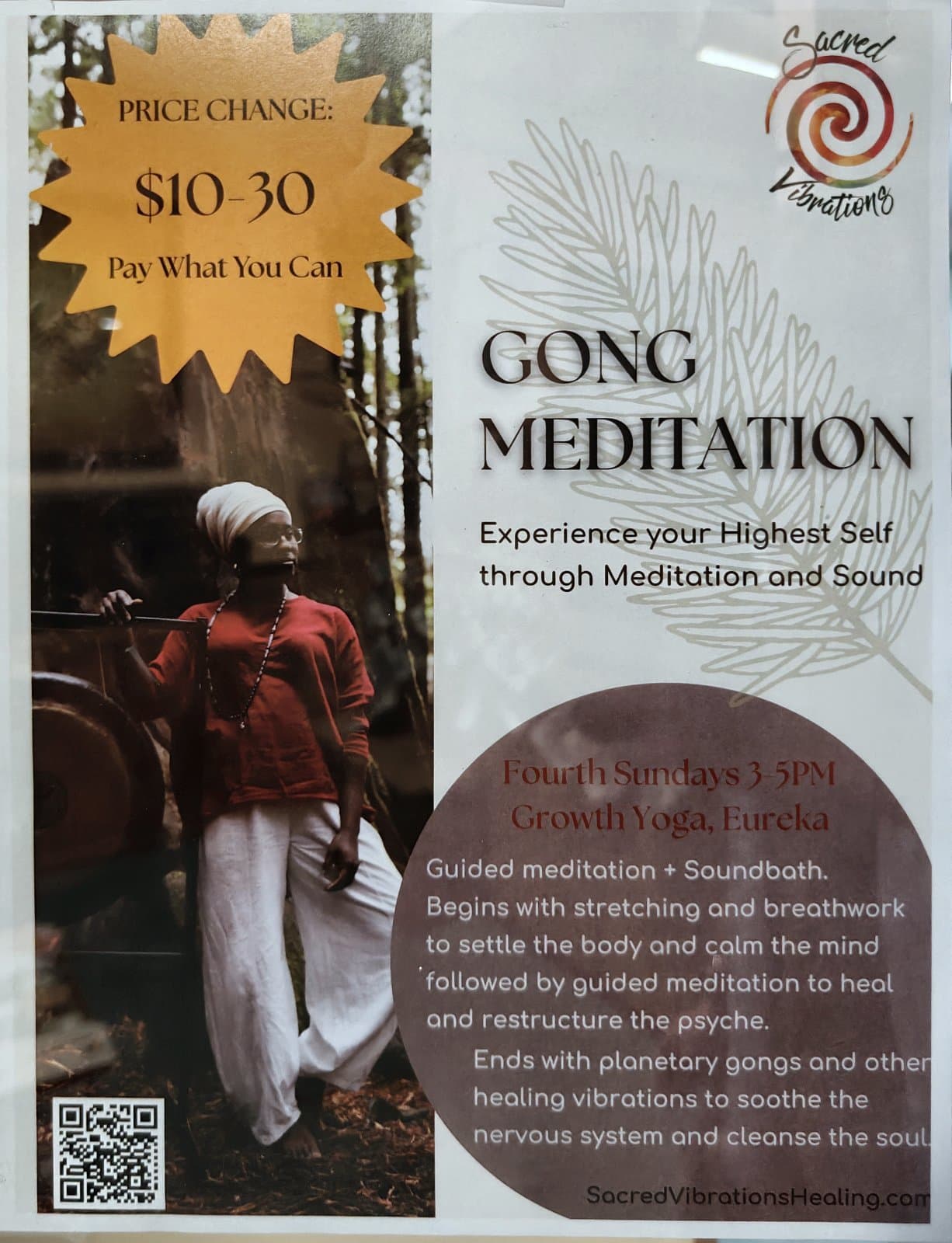 Flyer for Gong Meditation