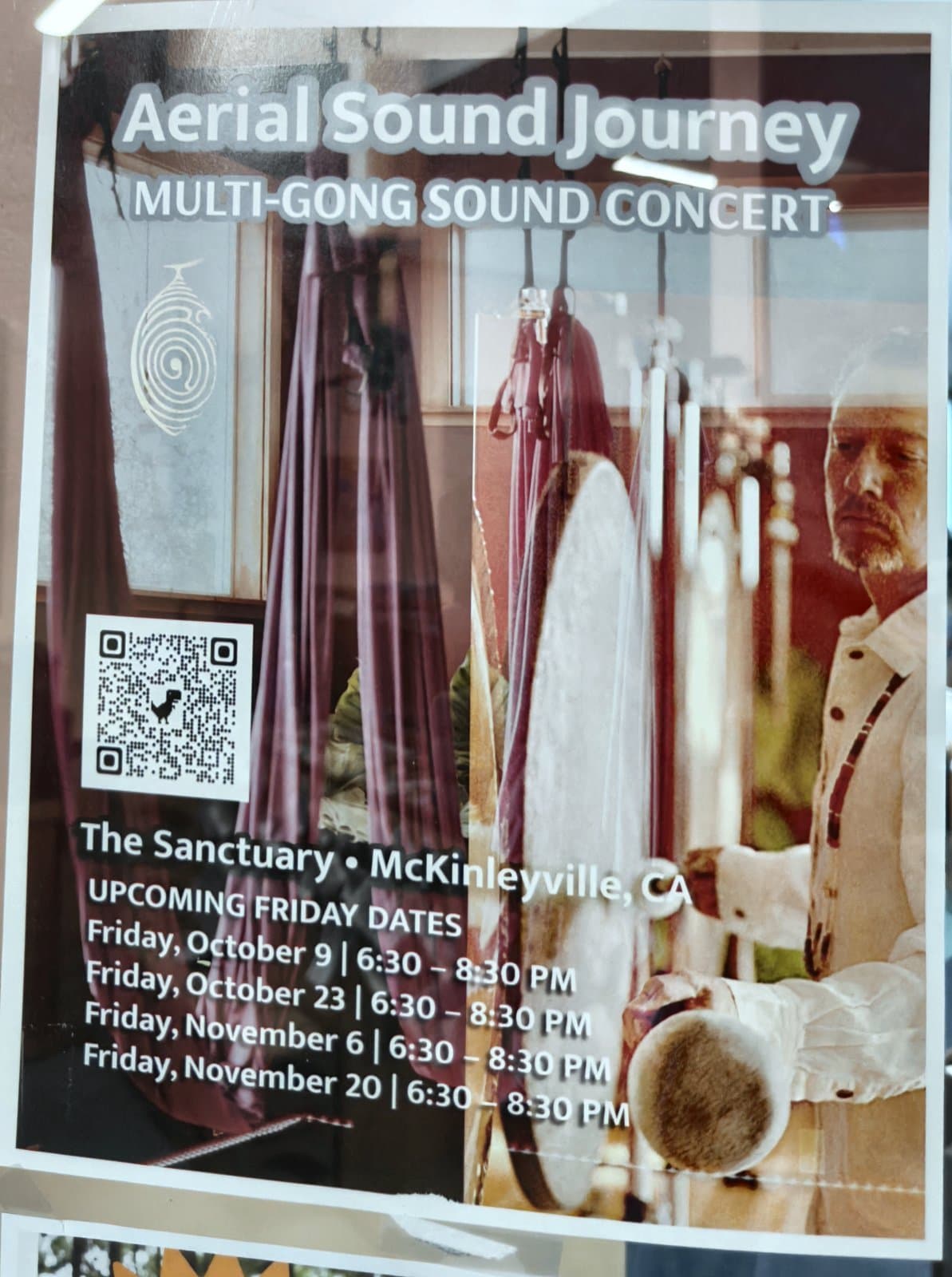 Flyer for Aerial Sound Journey: Multi-Gong Sound Concert
