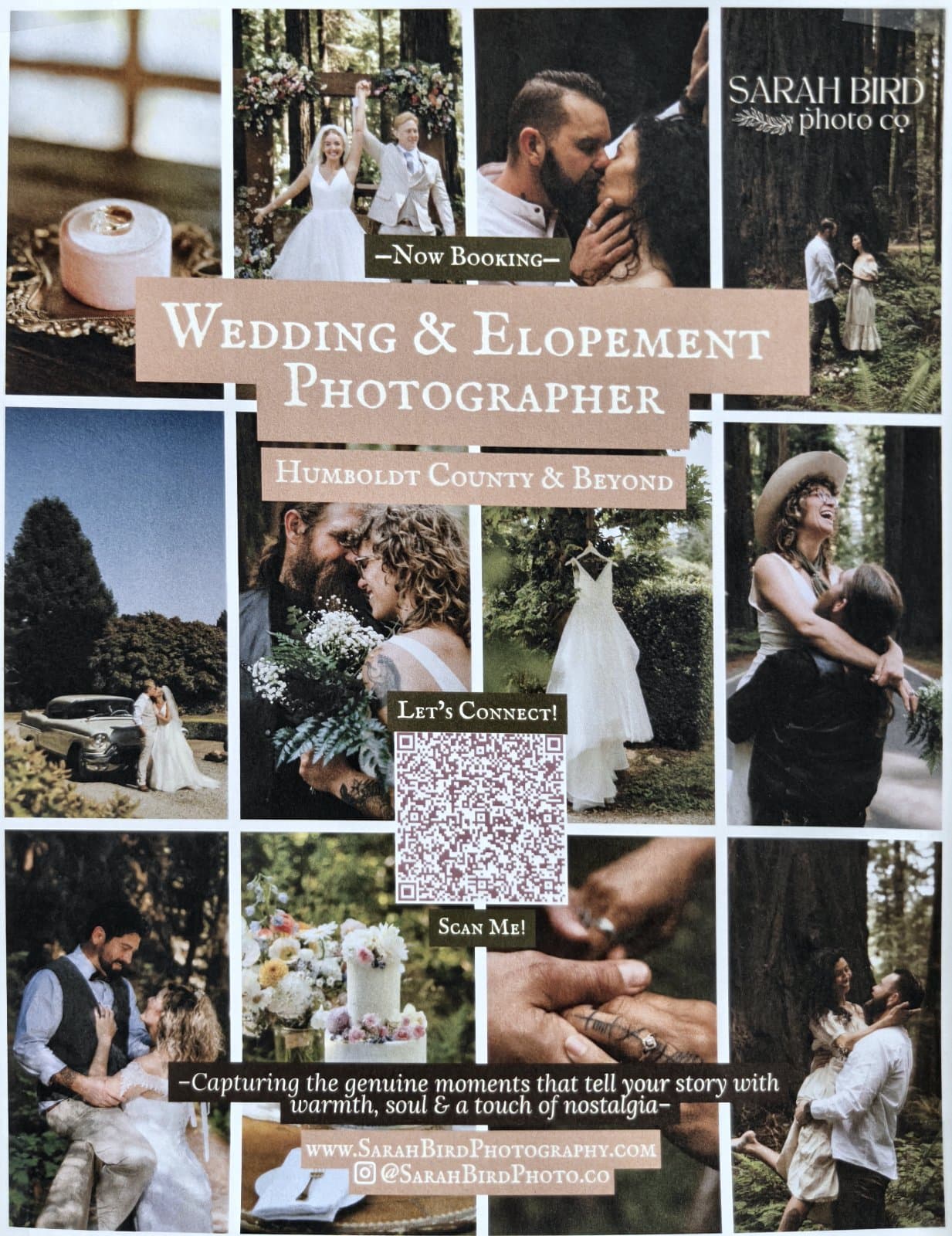 Flyer for Sarah Bird Photo Co: Wedding & Elopement Photographer
