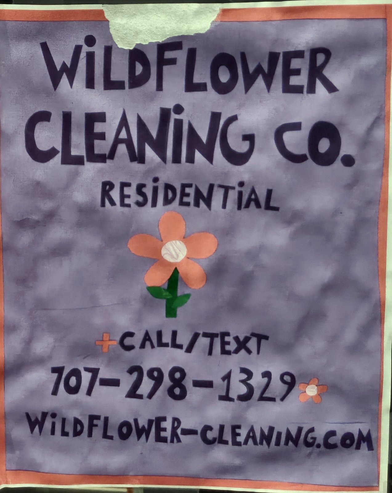Flyer for Wildflower Cleaning Co. Residential